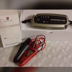 Porsche Car Charge-O-Mat Pro Battery Charger & Clamps Adaptor. New / Never Used